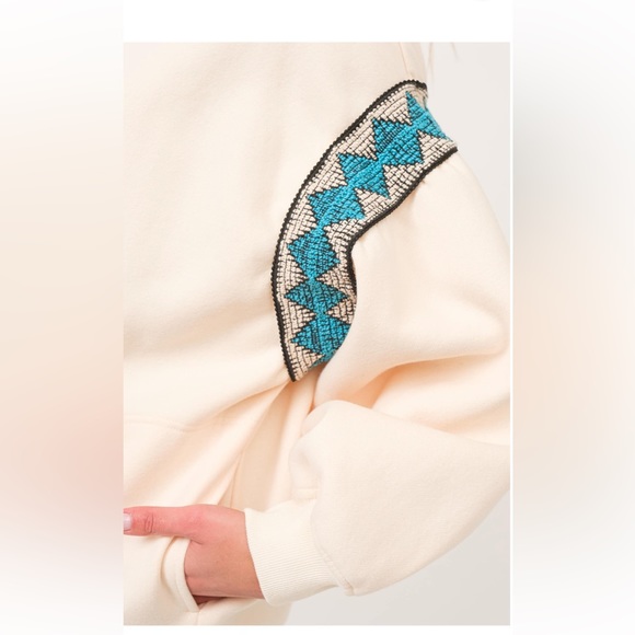 The GREii brand Ivory Relaxed Fit Hoodie with Trim Details Hoodie - Picture 4 of 6